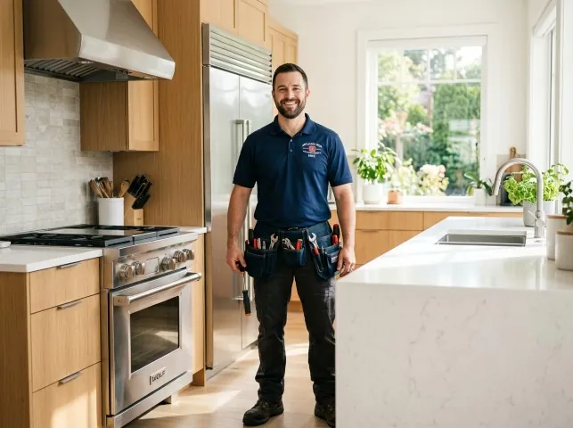 Appliance Repair Hero technician in a Boring, MD kitchen after an appliance repair